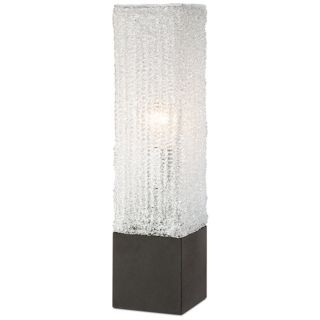 Textured  Clear Acrylic Rectangular Accent Table Lamp   #M4391