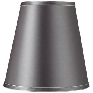 Grey Fabric and Double Piping Drum Shade 7x11x11 (Spider)   #T8218