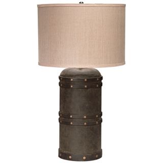Jamie Young Barrel Vintage Leather Table Lamp   #U3680