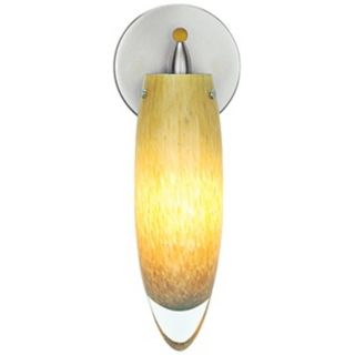 LBL Icicle Nickel Amber Glass 11 1/2" High Wall Sconce   #X6403