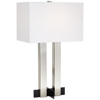 Twin Column 28" High Steel Table Lamp   #V3395