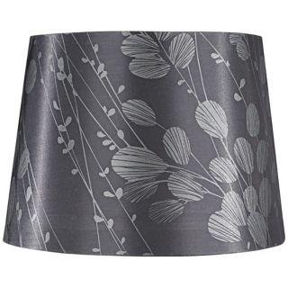 Gray with Silver Leaves Lamp Shade 11.5x14x10x9.5 (Spider)   #X0444