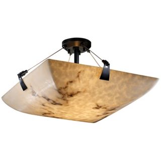 LumenAria Faux Alabaster 18" Wide Semiflush Ceiling Light   #K5308