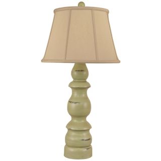 Distressed Seagrass with Silk Shade Table Lamp   #P3999