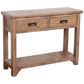 Blanched Oak Wood Storage Console Table   #X8394