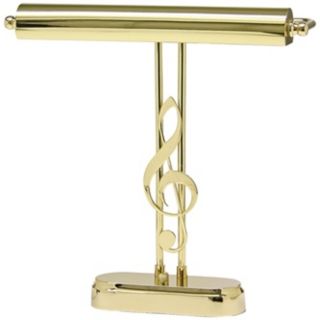 House of Troy 15 1/2” High Polished Brass G Clef Piano Lamp   #R3424