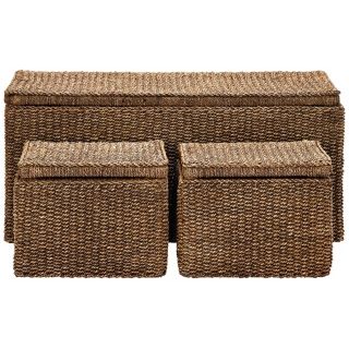 Set of 3 Maize Rope Outdoor Storage Trunks   #W8515