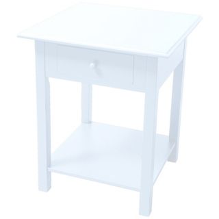 White Single Drawer Side Table   #U4011
