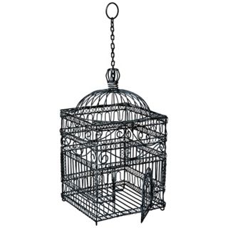 Steel Gray Powder Coated 22 1/2" High Victorian Bird Cage   #U9885