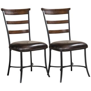 Hillsdale Cameron Set of 2 Ladder Back Metal Dining Chairs   #W0094