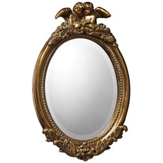 Bronville 23" High Antique Gold Leaf Wall Mirror   #X7117