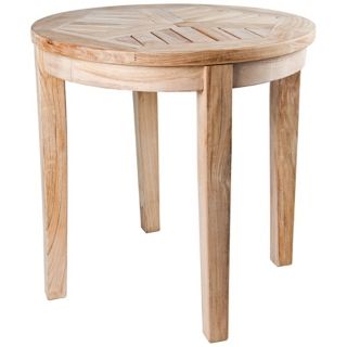 Nantucket Teak Wood Outdoor Round Occasional Side Table   #U1314