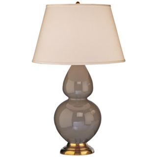 Robert Abbey 31" Taupe Ceramic and Brass Table Lamp   #G6645