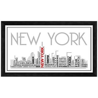 New York City Skyline 28 1/2" Wide Framed Wall Art   #W9315