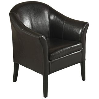 1404 Black Leather Club Chair   #W6135