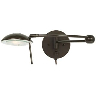 Contour Warm Bronze Plug In Swing Arm Wall Lamp   #P5391