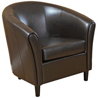 Napoli Brown Bonded Leather Tub Chair   #W7390