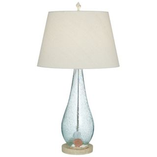 Ocean Beauty Clear Blue Glass Table Lamp   #V2245