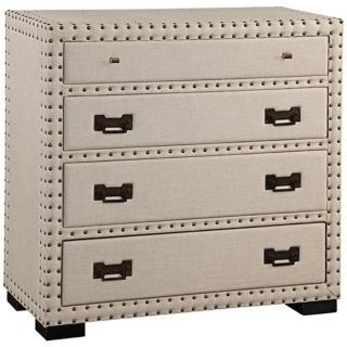 Natural Linen Nailed Hall Chest   #Y4791