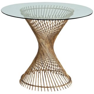 Arteriors Pasal Twisted Gold Leaf Iron/Glass Entry Table   #U2296