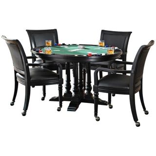 St. Croix Black 5 Piece Game Table Set   #X1049