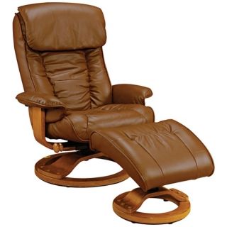 Mac Motion Saddle Leather Recliner and Ottoman   #P0705