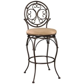 Big and Tall Scroll Circle Back 30" Bronze Bar Stool   #X4040