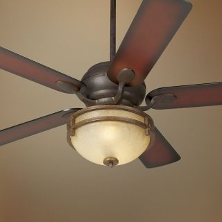 52" Casa Vieja Black Rust Shaded Blades Ceiling Fan   #86814 56255 79200