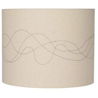 Linen Abstract Stitched Lamp Shade 14x14x11 (Spider)   #K4304