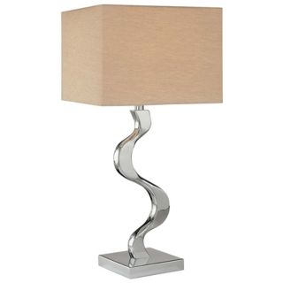 George Kovacs Grey Cross Silk Shade Table Lamp   #H2833