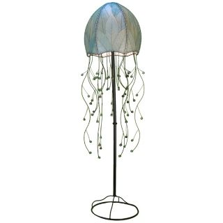 Eangee Jellyfish Blue Cocoa Leaves 64" High Floor Lamp   #M2180
