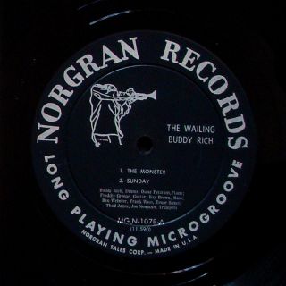 Buddy Rich The Wailing LP Norgran Records MG N 1078 Orig US 1956 Jazz