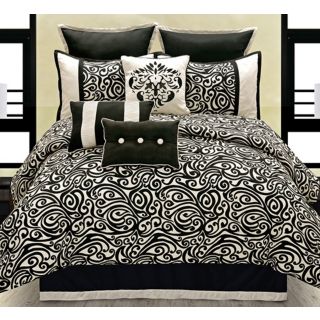 Carrington Black and White Comforter Set   #V3205