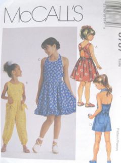 Childs Girls Dress Jumpsuit Romper Sewing Pattern Lined Bodice Back