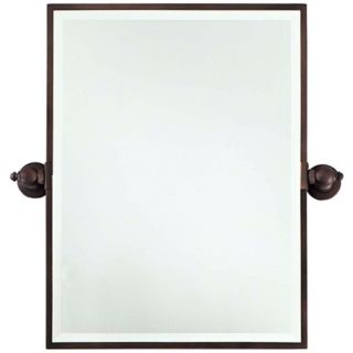 Minka 24" High Rectangle Brushed Nickel Bathroom Wall Mirror   #U8975