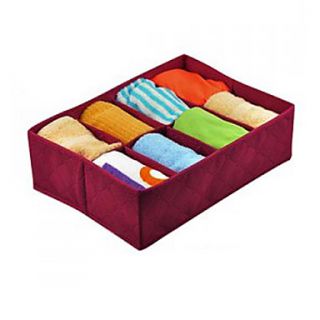 USD $ 6.89   Bamboo Charcoal 8 Grid Style Underwear Storage Box (Red