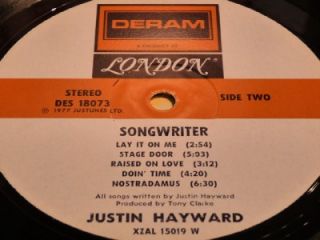 Hayward Justin Songwriter Moody Blues London Deram