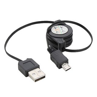 USD $ 1.89   Retractable USB to Micro 5 Pin USB Cable (Black),