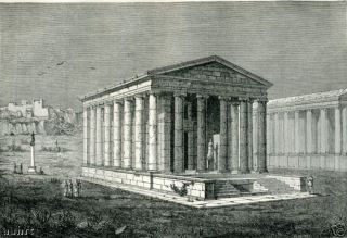 Italy Rome Temple of Juno Matuta 1884 Antique Print