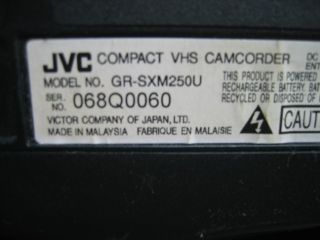JVC GR SXM250U Compact VHS Camcorder
