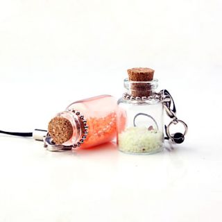 USD $ 4.49   Lucky Fluorescent Wishing Sand Bottle Phone Strap Charm