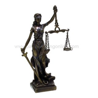 Lady Justice (Latin Justitia ,the Roman goddess of Justice, who is