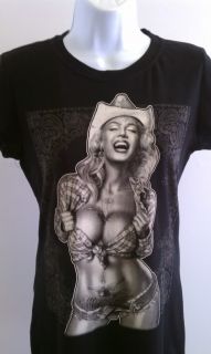 Marilyn Monroe Womens T Shirt New Tattoo Design Black SM Med LG XL