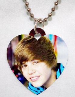 Justin Bieber 103 Photo Charm Heart Pendant Necklace
