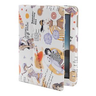 USD $ 16.79   Protective Modern Girl Pattern PU Leather Case and Stand