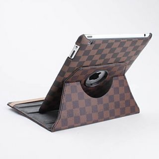 USD $ 19.29   Grid Style PU Leather Case with Stand for the New iPad