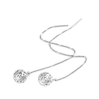 USD $ 10.49   Silver Hollow Ball Ear Wire,