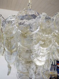 Gorgeous Kalmar Ice Glass Swirl Chandelier 60s