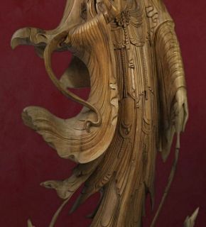 Sensational Lifesize Wooden Quan Yin Statue