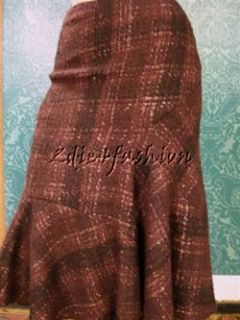 2160 New Donna Karan Burgundy Pink Black Plaid Cashmere Wool Silk